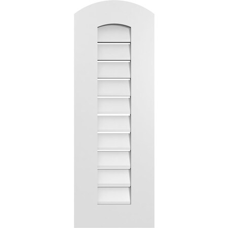 Ekena Millwork Arch Top Surface Mount PVC Gable Vent: Non-Functional, w/ 3-1/2"W x 1"P Standard Frame, 12"W x 32"H GVPAR12X3201SN